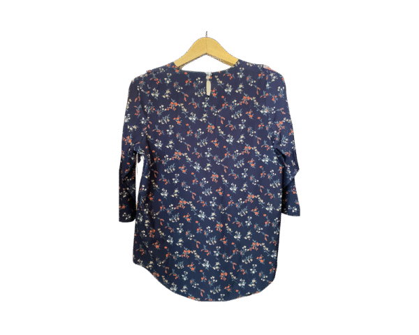 Kemeja Blouse Biru Floral