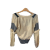 Cardigan Rajut Cream Stripes