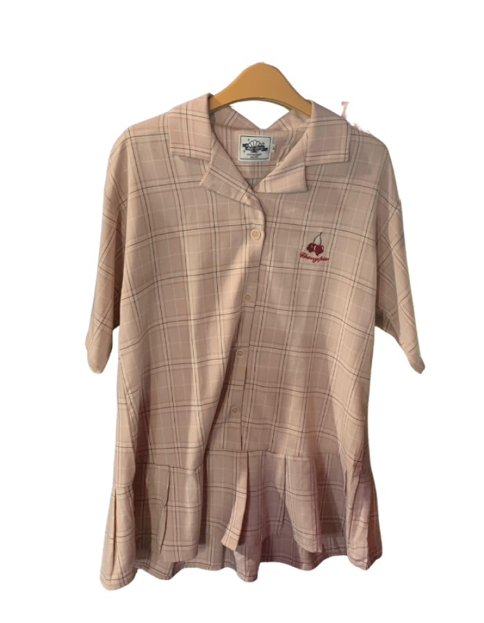 Dress Coklat Kotak Kotak